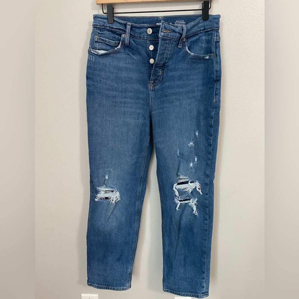 Women’s Size 6 Extra High-Rise Sky-Hi Straight Old Navy Jeans